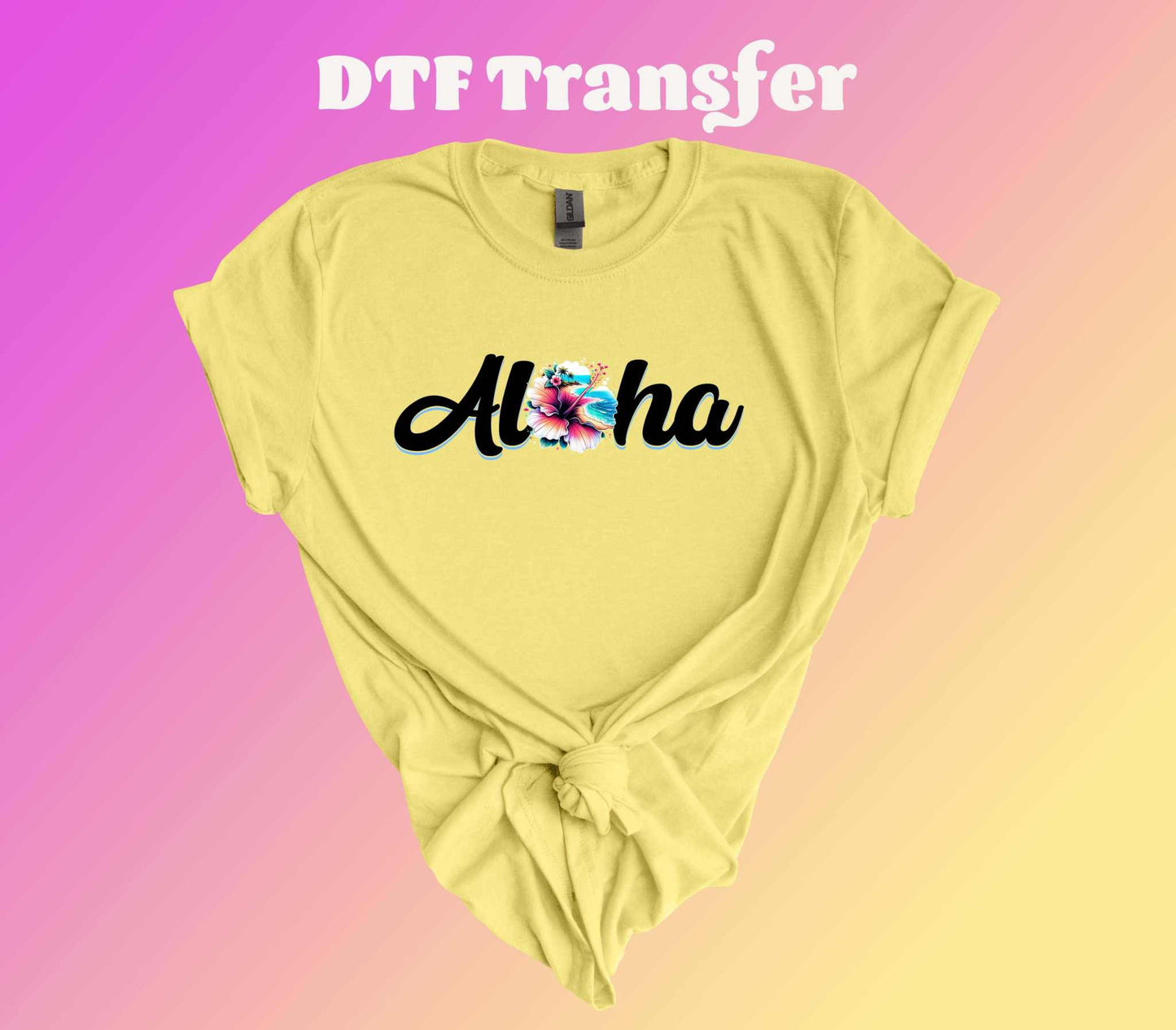 Aloha Hibiscus Ready to Press Heat Transfer - Imagine With Aloha