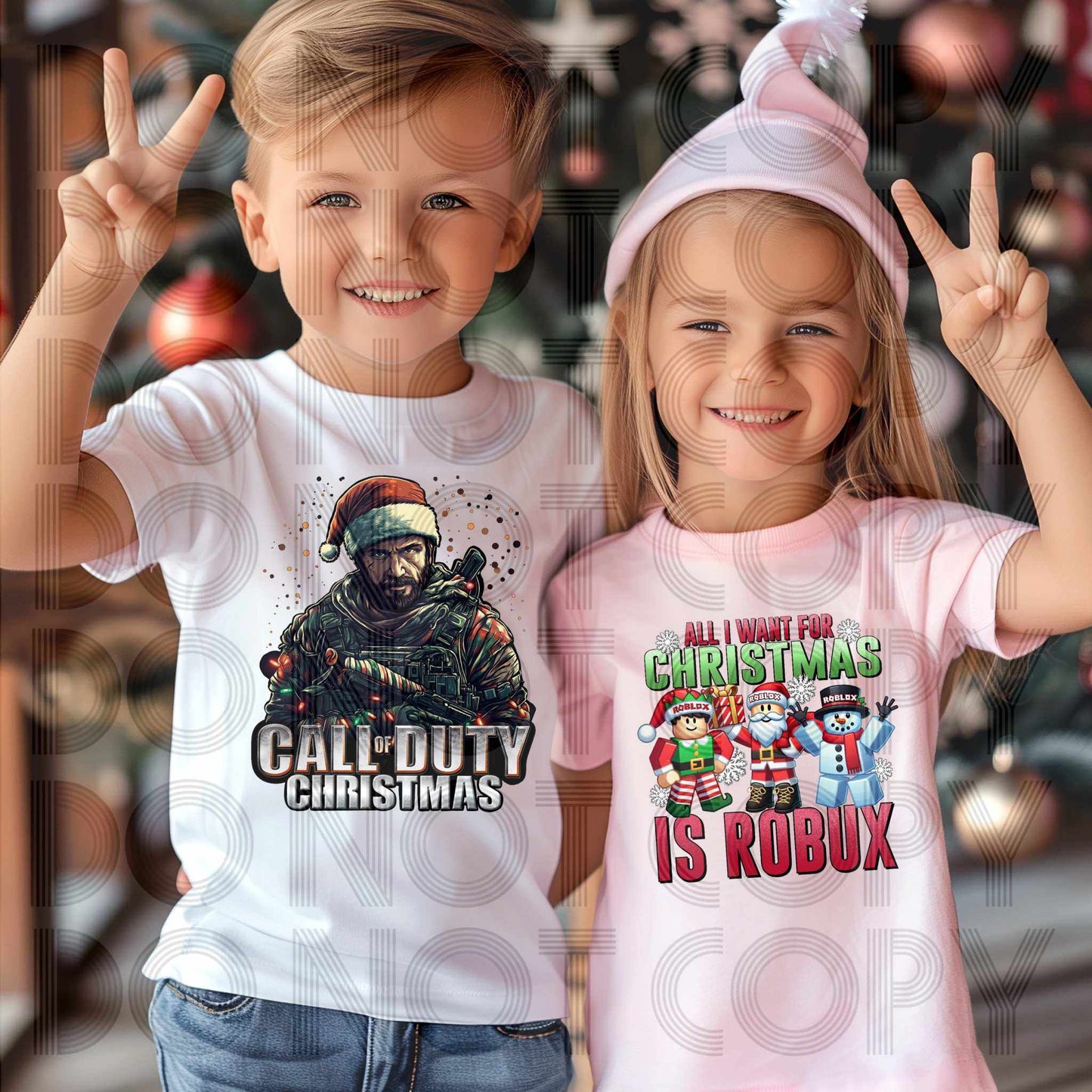 Call of Duty Christmas DTF Transfer - Santa Soldier Holiday Design - Imagine With Aloha