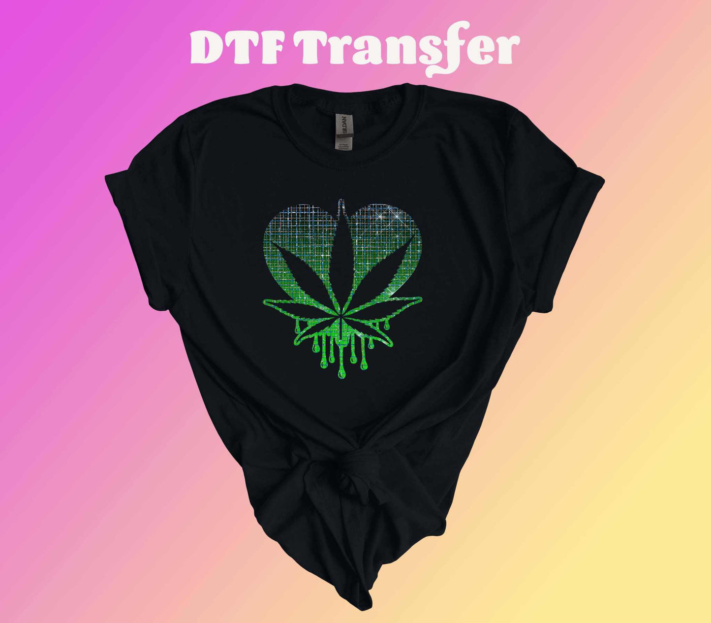 Cannabis Heart Ready to Press Heat Transfer, DTF Transfer - Imagine With Aloha