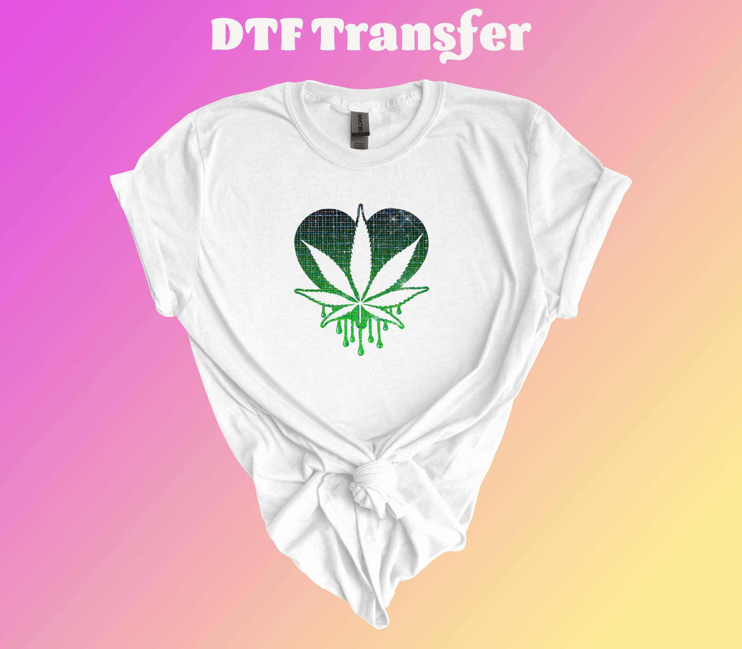 Cannabis Heart Ready to Press Heat Transfer, DTF Transfer - Imagine With Aloha