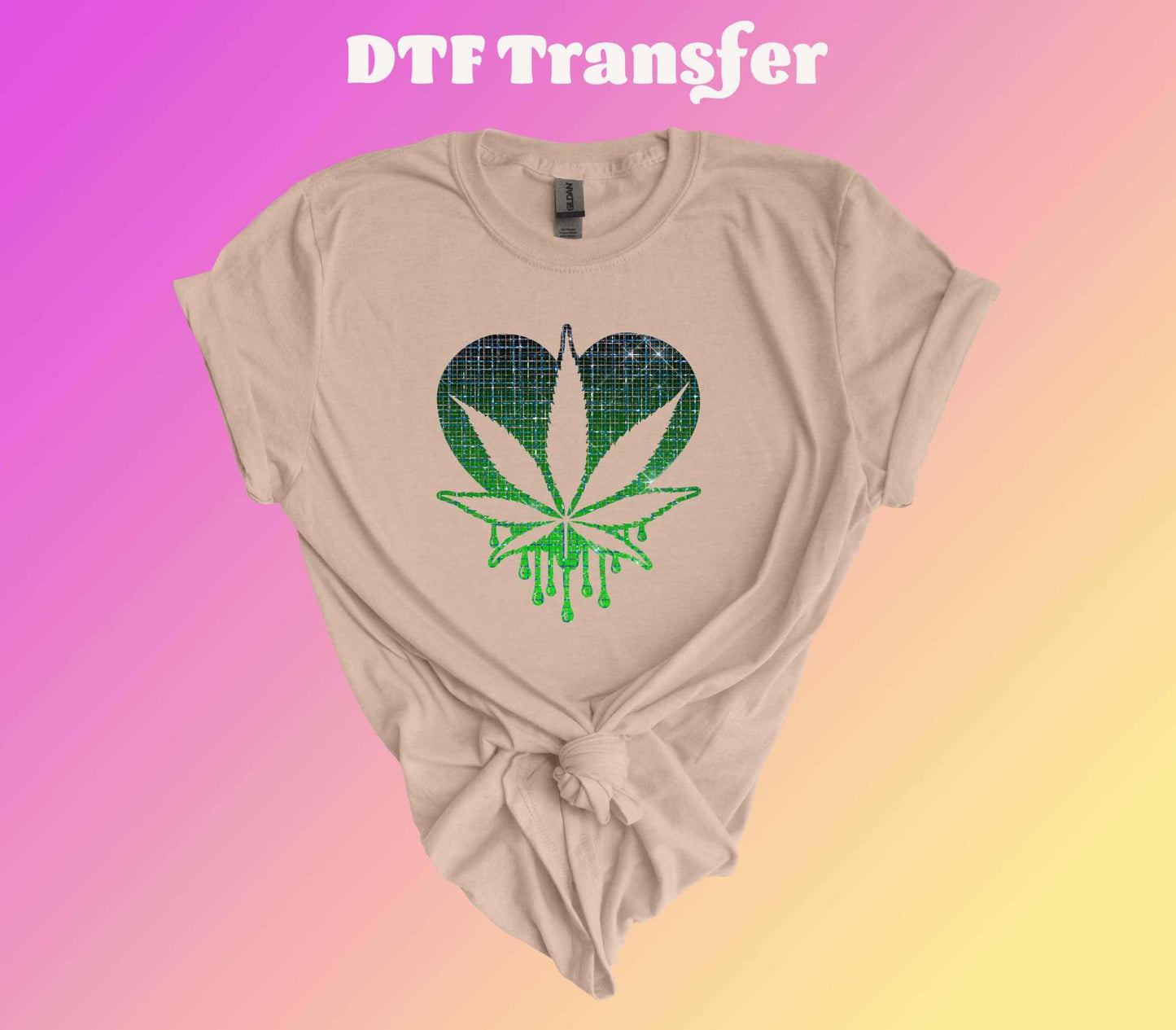 Cannabis Heart Ready to Press Heat Transfer, DTF Transfer - Imagine With Aloha