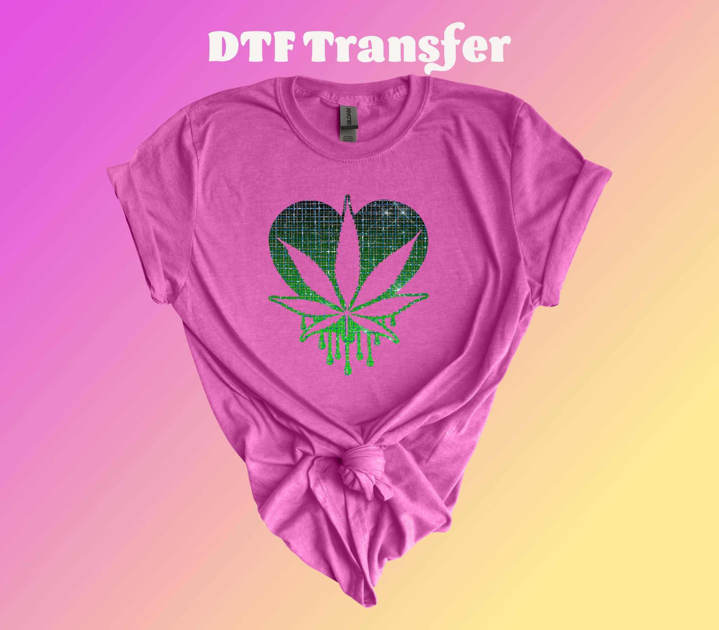Cannabis Heart Ready to Press Heat Transfer, DTF Transfer - Imagine With Aloha