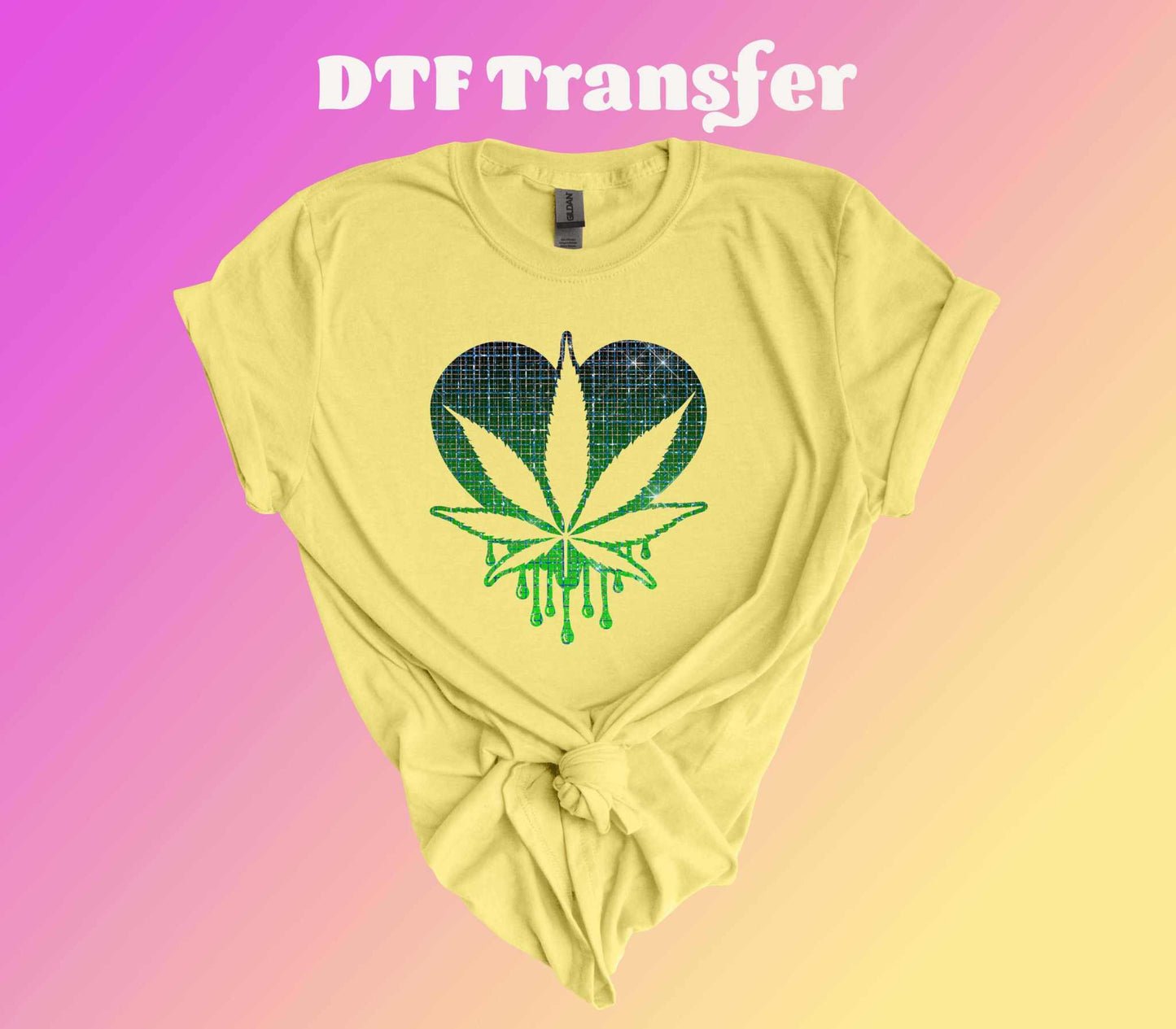 Cannabis Heart Ready to Press Heat Transfer, DTF Transfer - Imagine With Aloha