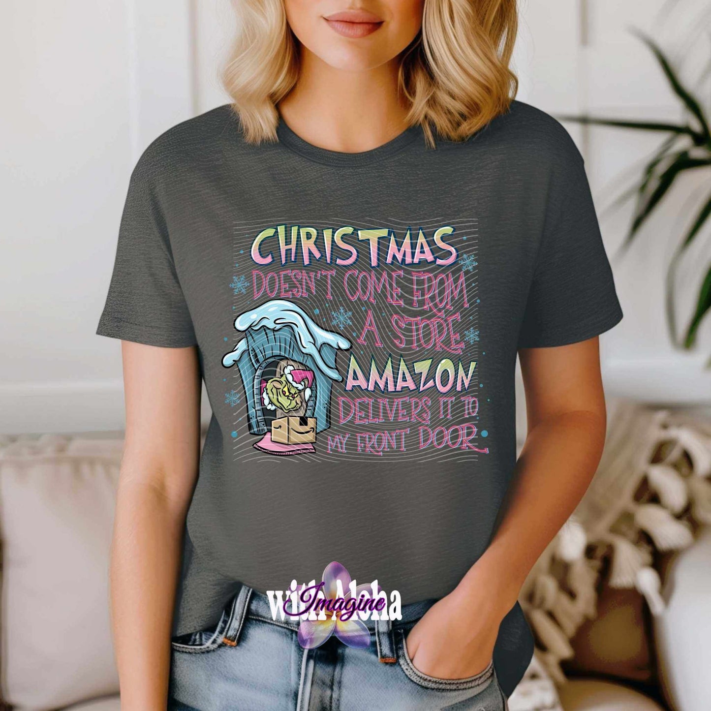 "Christmas Doesn’t Come from a Store" Funny Holiday T-Shirt - Imagine With Aloha