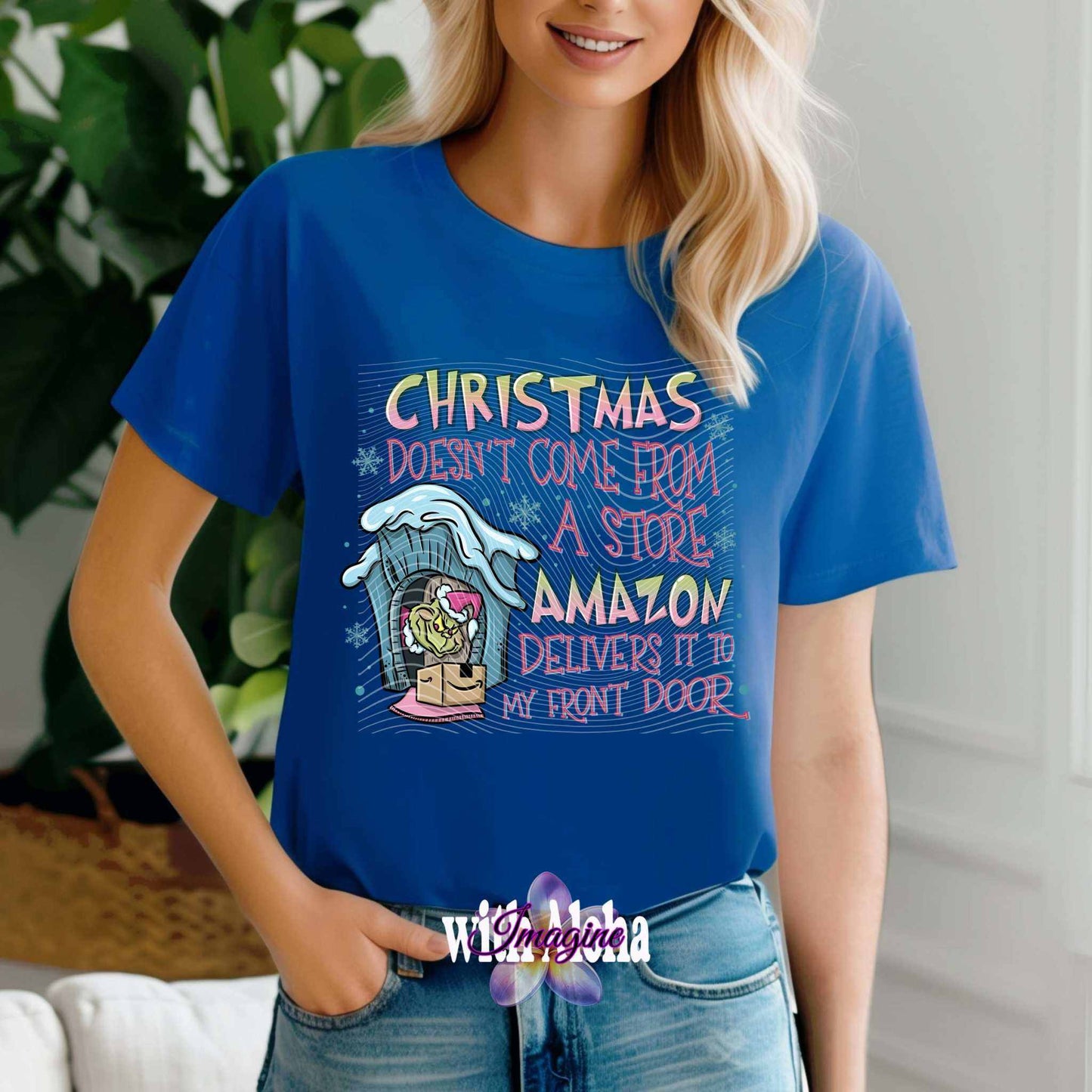 "Christmas Doesn’t Come from a Store" Funny Holiday T-Shirt - Imagine With Aloha