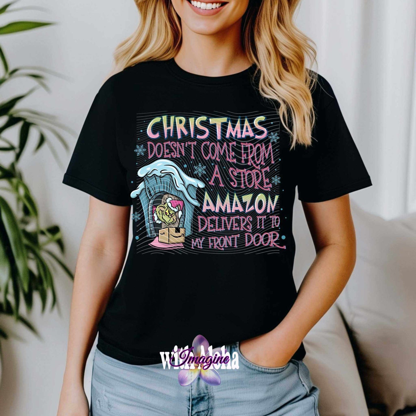 "Christmas Doesn’t Come from a Store" Funny Holiday T-Shirt - Imagine With Aloha