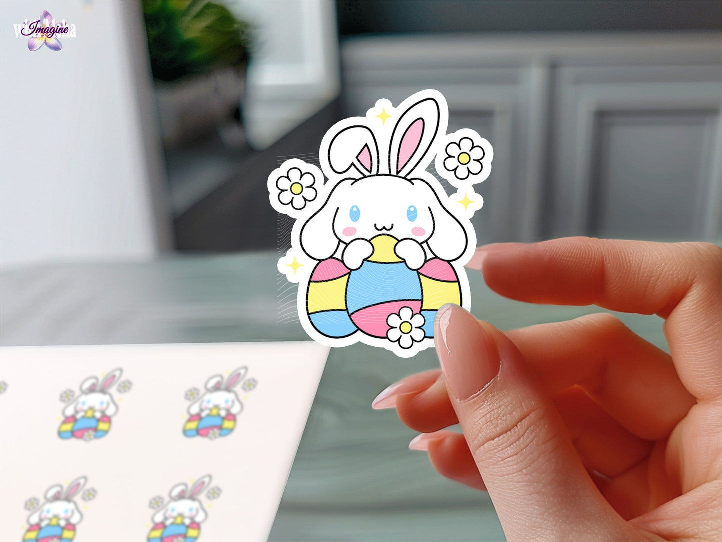 🐰 Cinnamoroll Easter Egg Sticker - Kawaii Pastel Vinyl Decal 🌸 - Imagine With Aloha