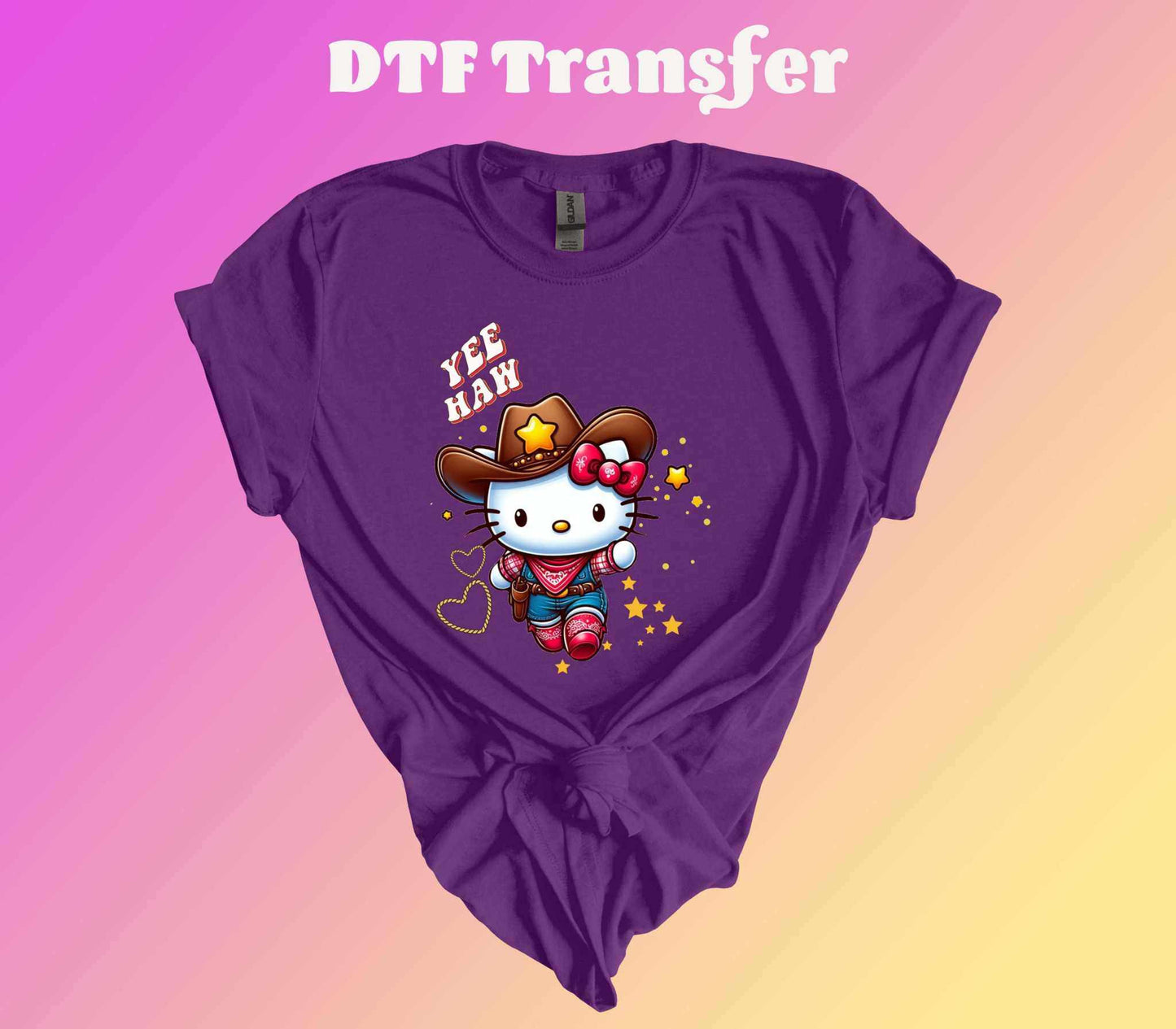 Cowgirl Kitty Ready to Press Heat Transfer - Imagine With Aloha