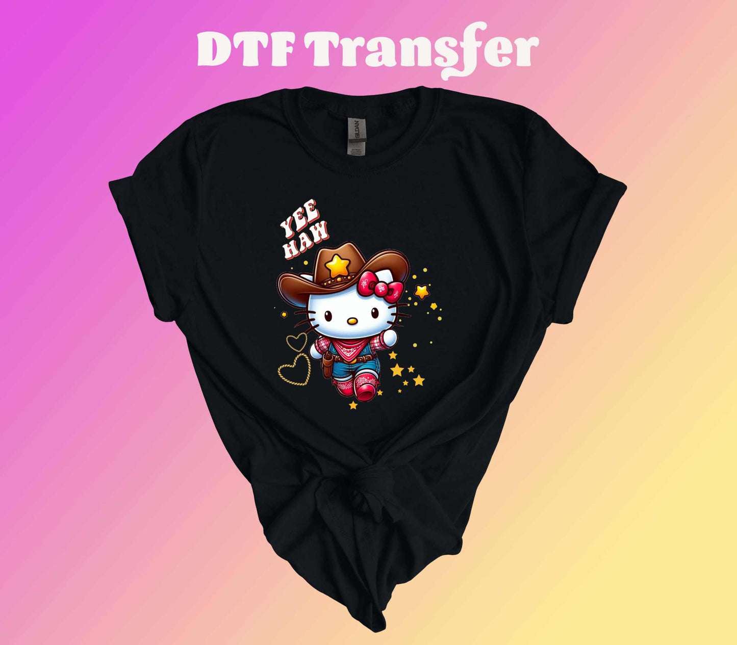 Cowgirl Kitty Ready to Press Heat Transfer - Imagine With Aloha