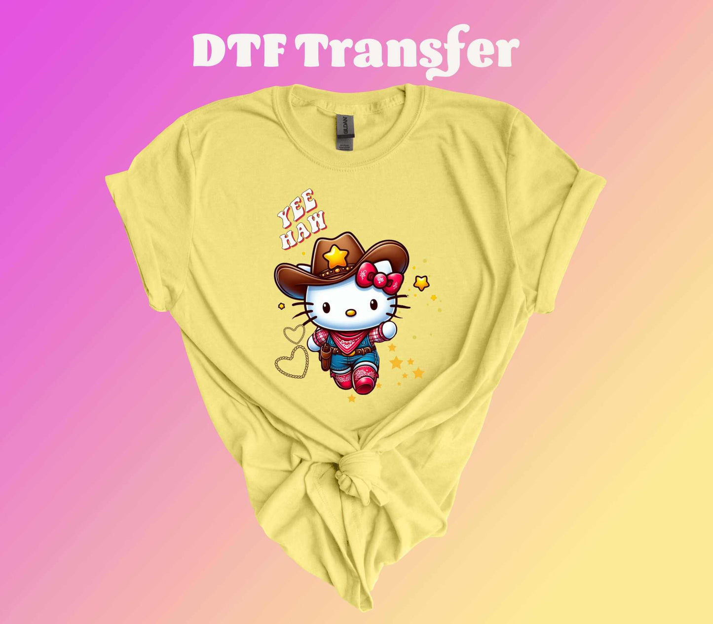 Cowgirl Kitty Ready to Press Heat Transfer - Imagine With Aloha