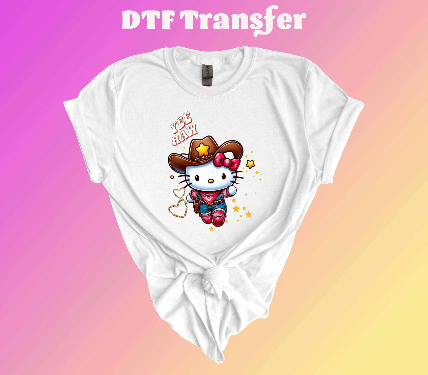 Cowgirl Kitty Ready to Press Heat Transfer - Imagine With Aloha