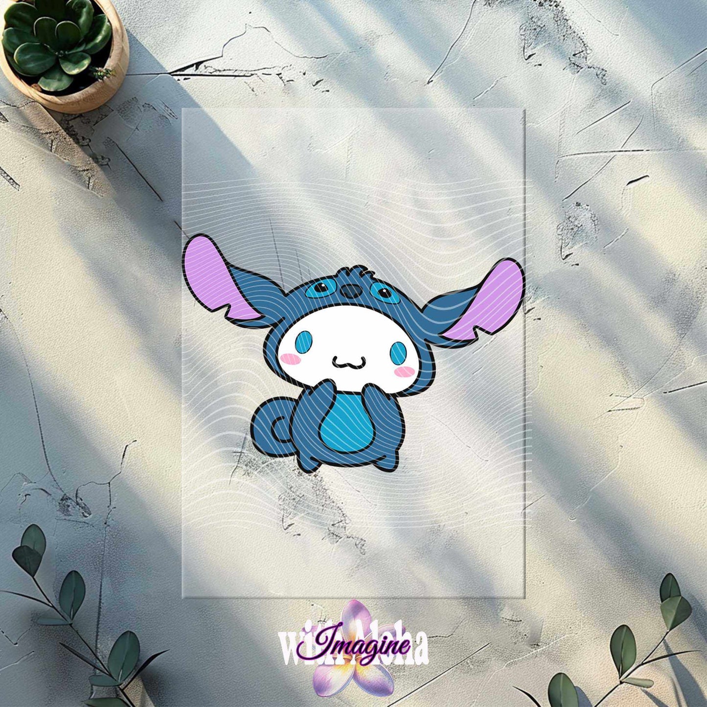 Cute DTF Transfer featuring Cinnamoroll & Stitch Characters - Imagine With Aloha