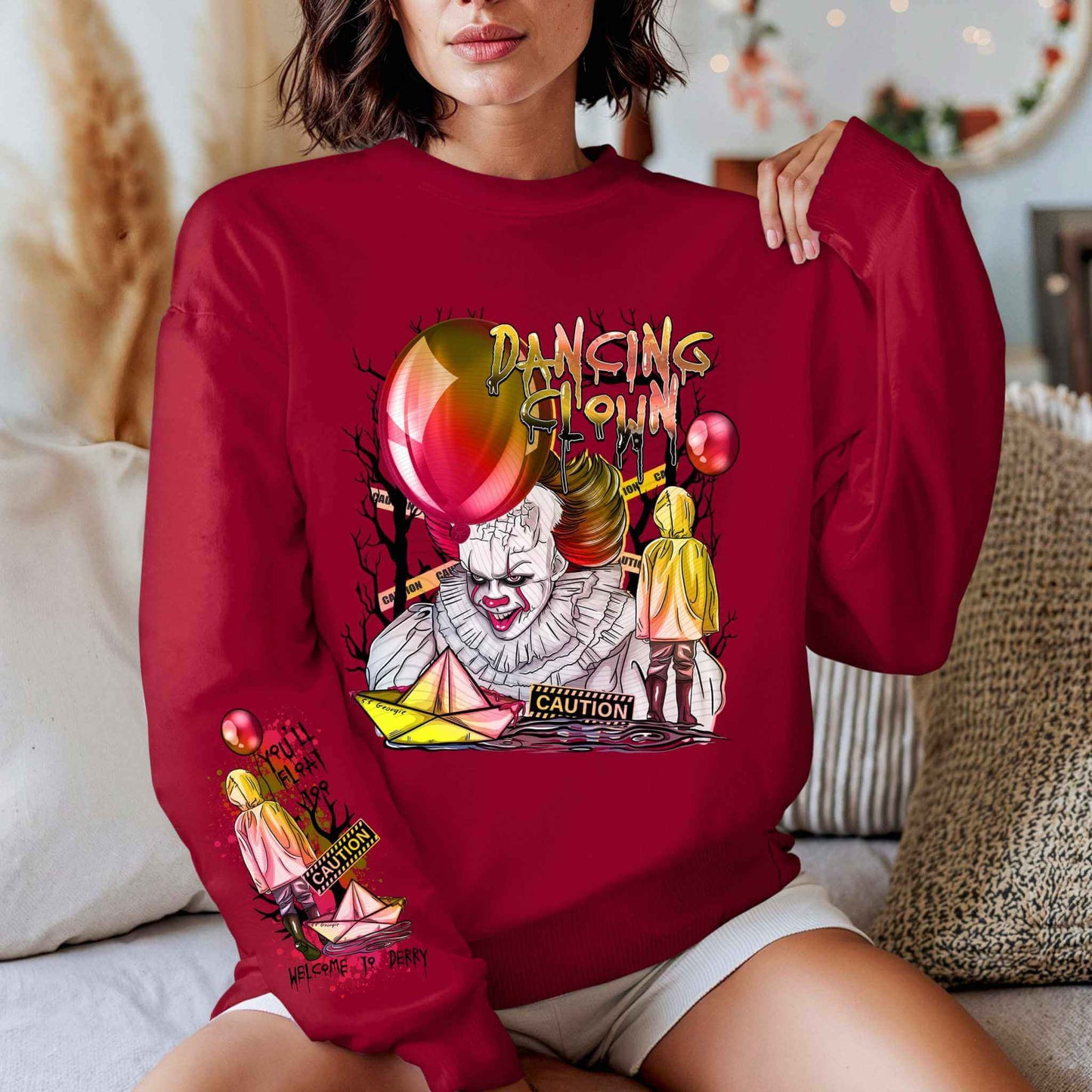 Dancing Clown Horror Movie Long Sleeve Shirt - Imagine With Aloha