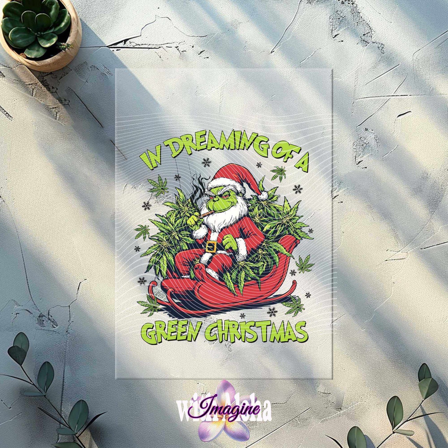 Dreaming of a Green Christmas DTF Transfer - Imagine With Aloha