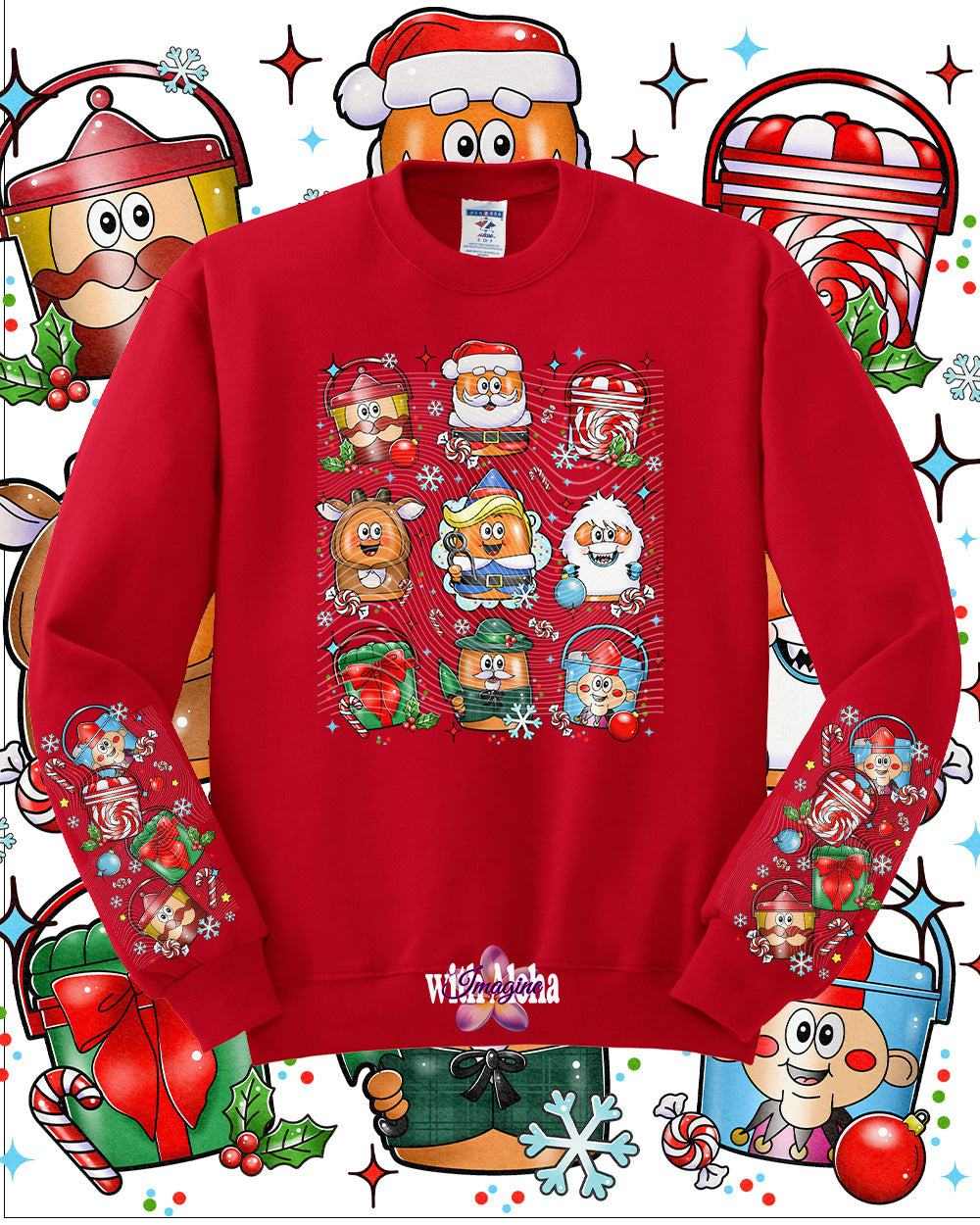 Festive Holiday Nuggets Crewneck Sweatshirt - Whimsical Winter Collection - Imagine With Aloha