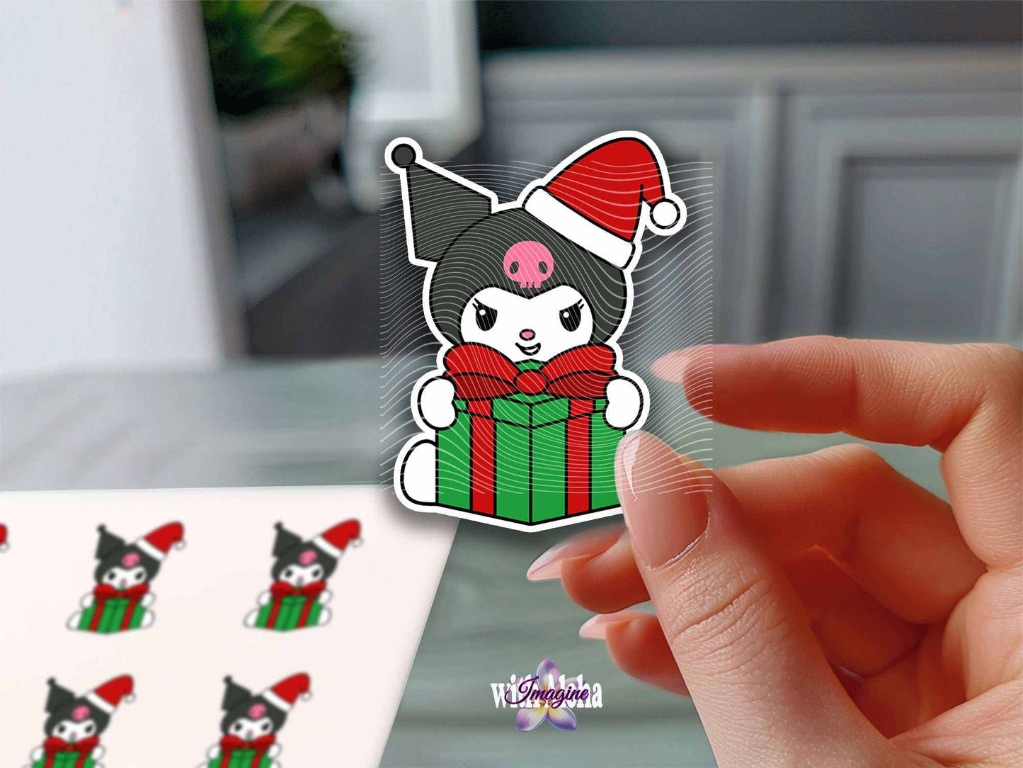 Festive Kuromi Christmas Gift Sticker - Imagine With Aloha