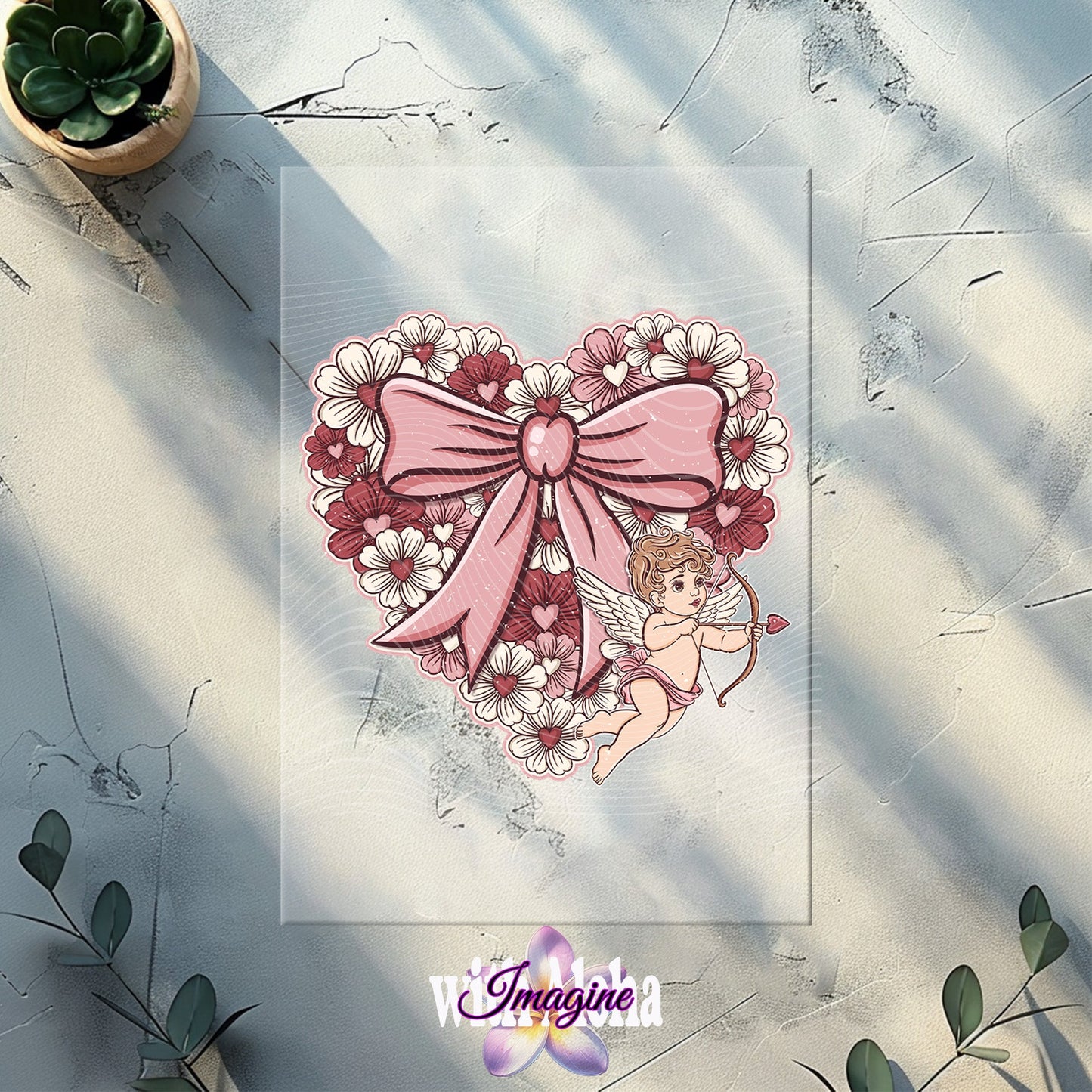 Floral Cupid DTF Transfer – Valentine's Day Heat Transfer Design - Imagine With Aloha