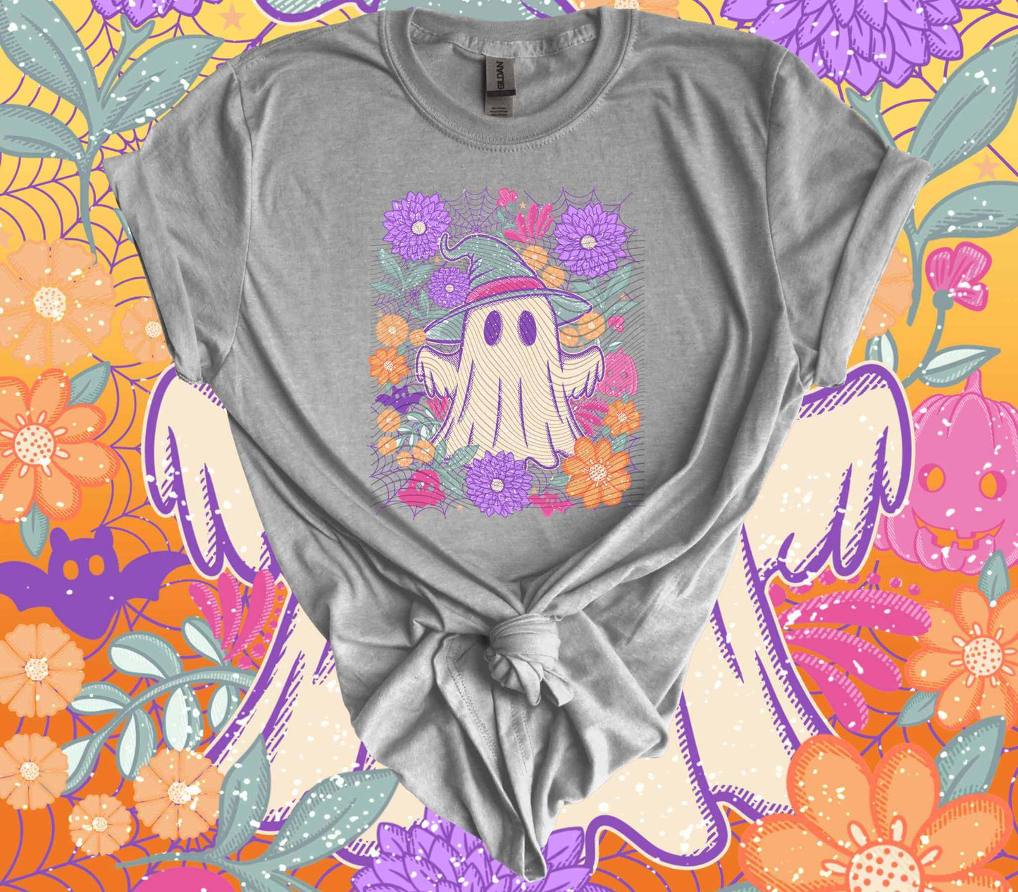 Floral Ghost Halloween T-Shirt - Imagine With Aloha