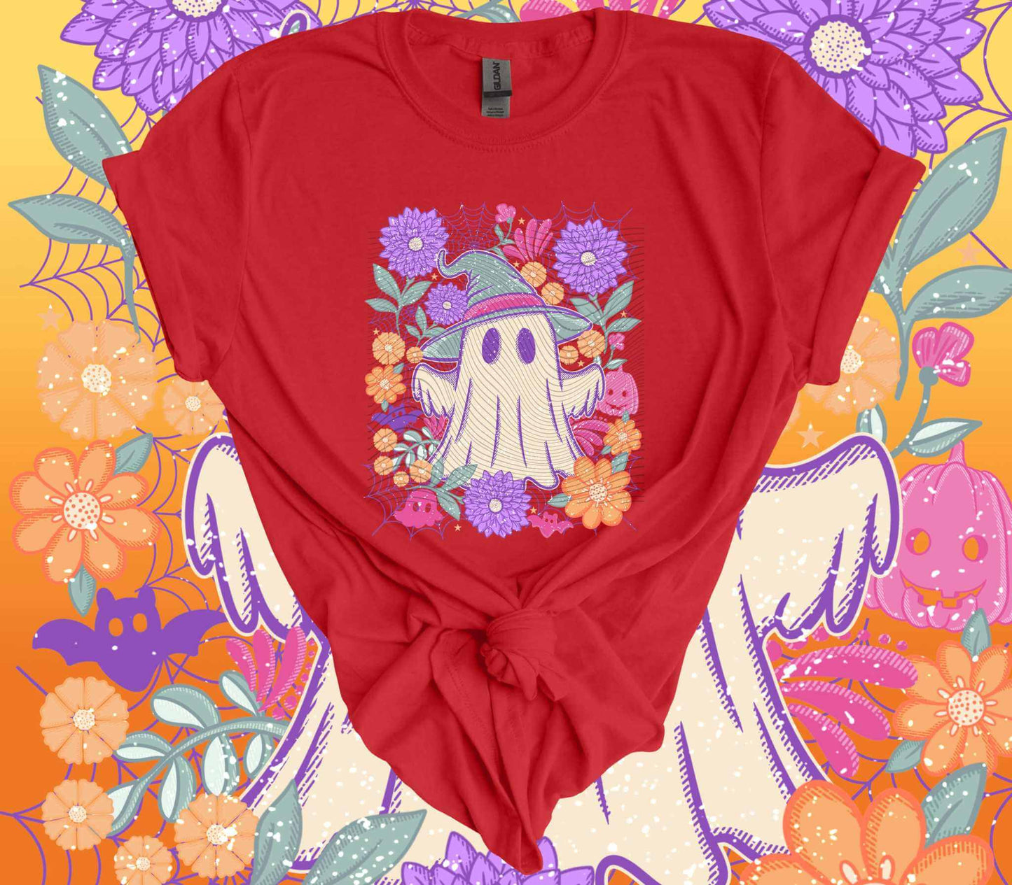 Floral Ghost Halloween T-Shirt - Imagine With Aloha