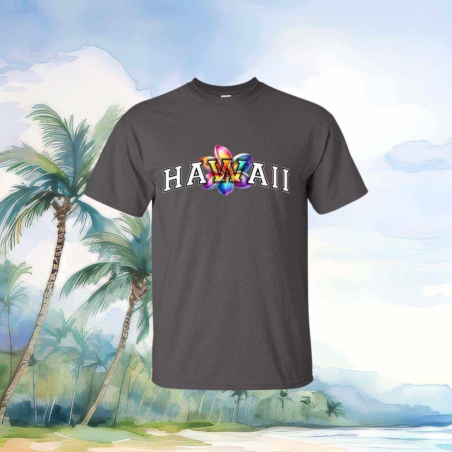 Hawaii Rainbow Plumeria T-Shirt - Imagine With Aloha
