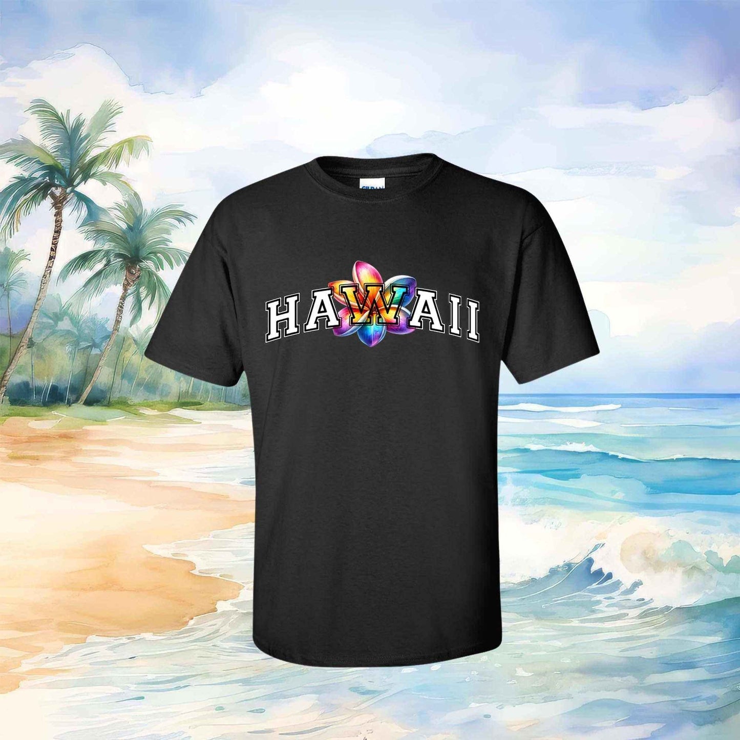 Hawaii Rainbow Plumeria T-Shirt - Imagine With Aloha