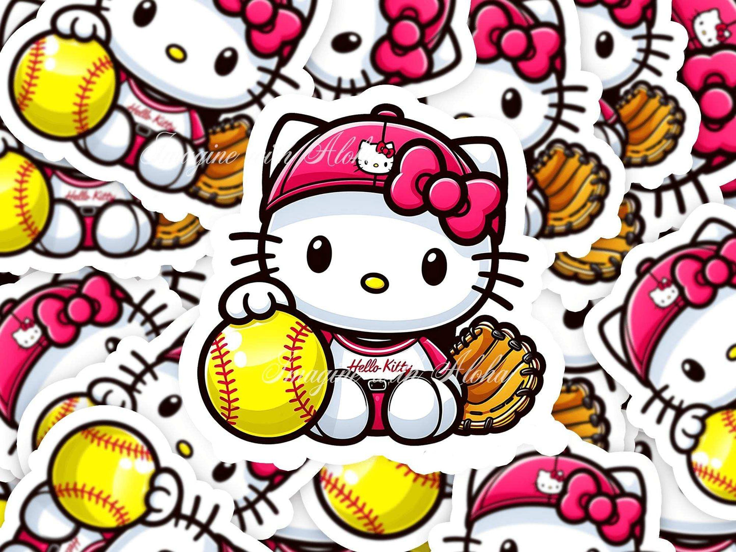 Hello Kitty Baseball Vinyl Sticker - Imagine With Aloha