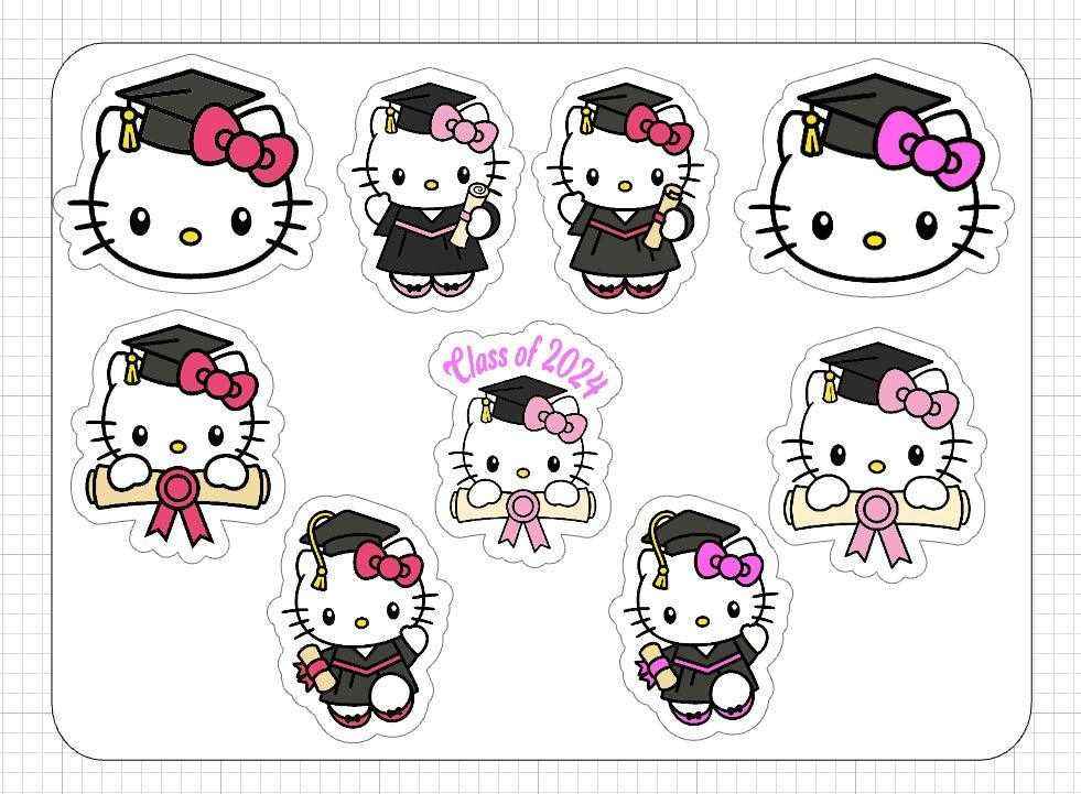 Hello Kitty Graduation Sticker Sheet - Imagine With Aloha