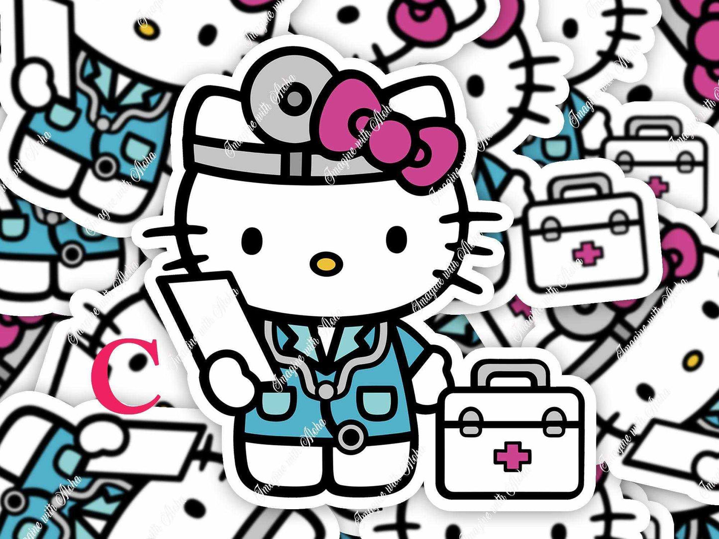 Hello Kitty Nurse Stickers , Rn Hello Kitty Sticker - Imagine With Aloha