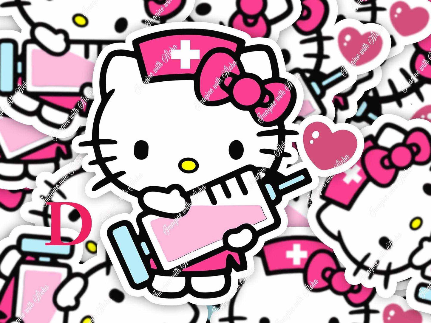 Hello Kitty Nurse Stickers , Rn Hello Kitty Sticker - Imagine With Aloha