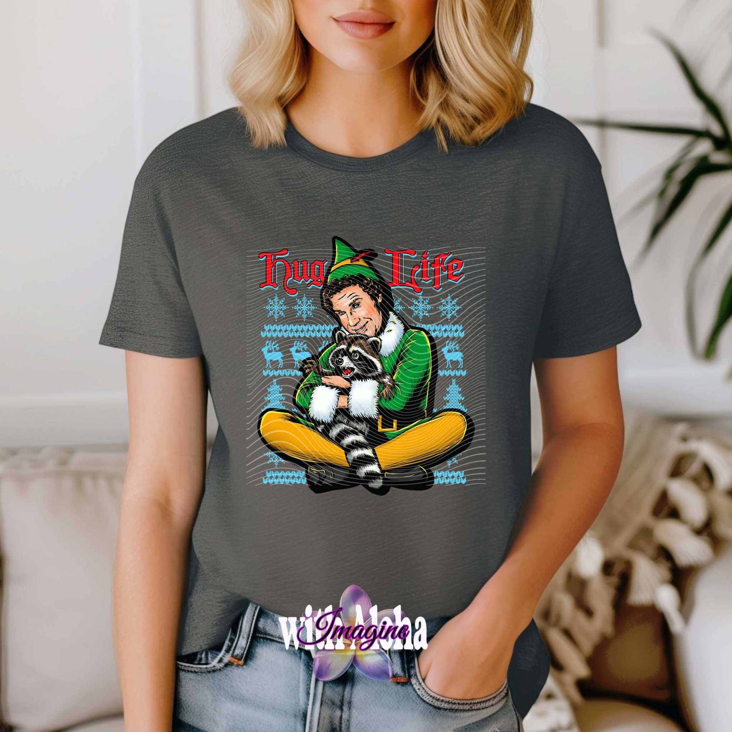 "Hug Life" Funny Christmas T-Shirt - Imagine With Aloha