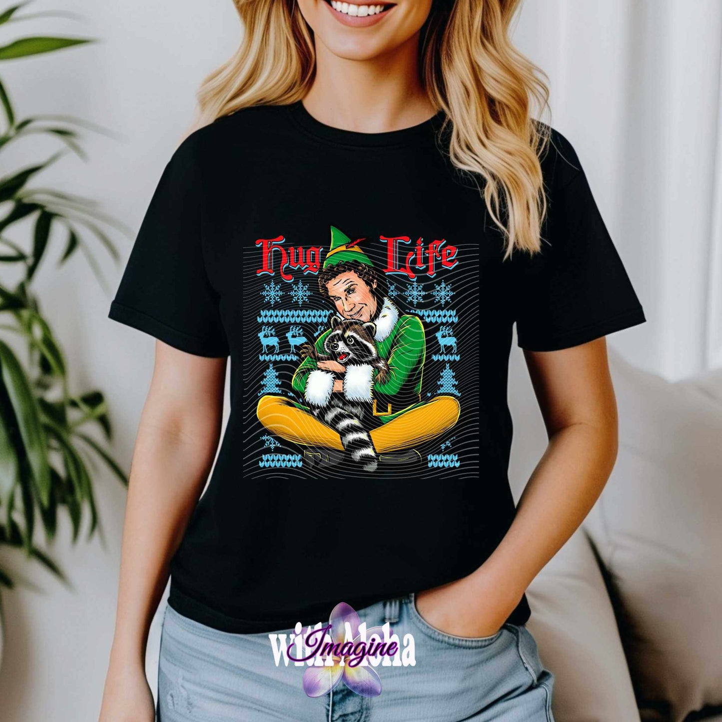 "Hug Life" Funny Christmas T-Shirt - Imagine With Aloha