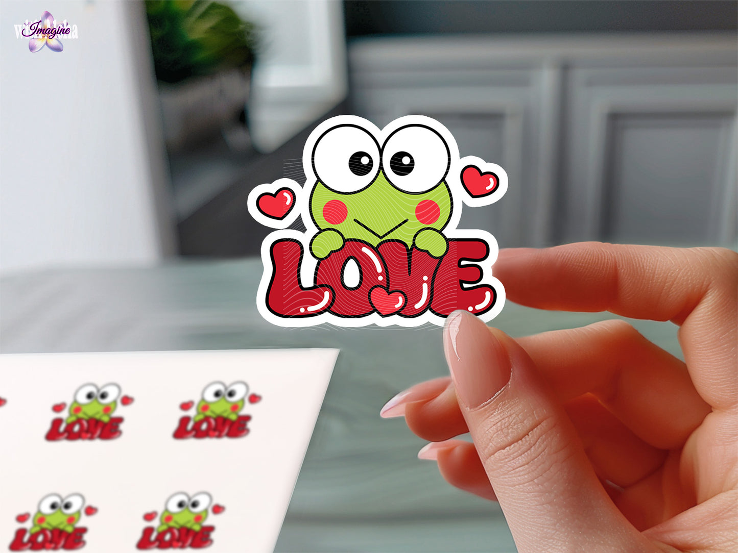 Keroppi Love Sticker – Cute Kawaii Vinyl Decal