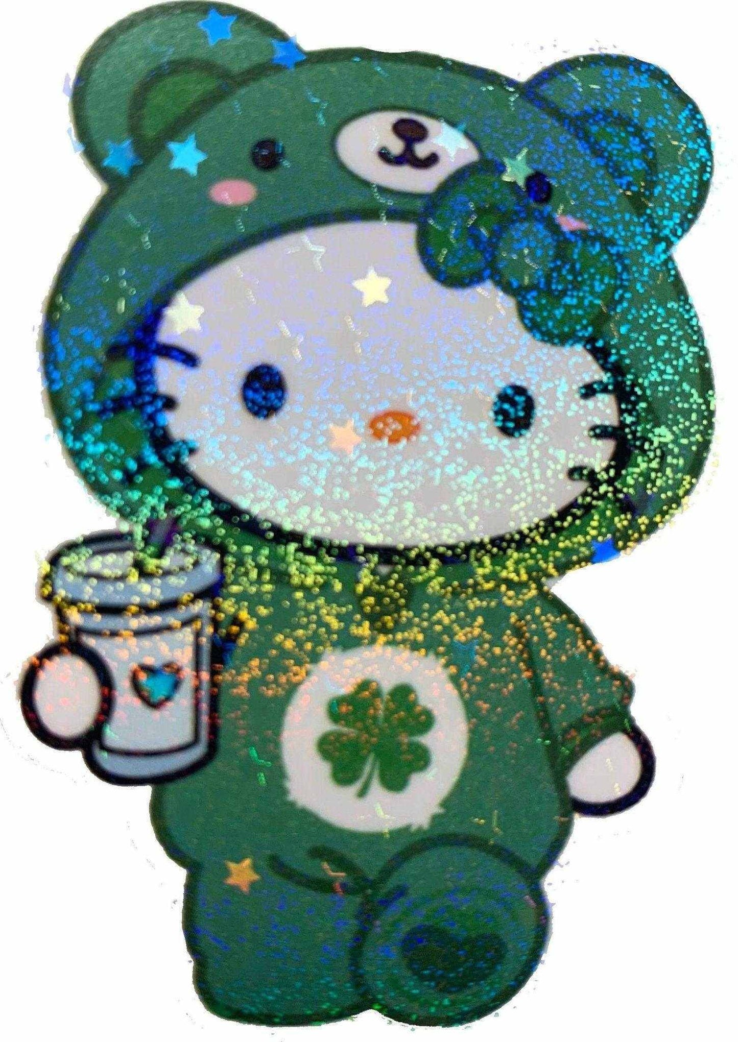 Leopard Print Kawaii Kitty Sticker | Anime Sticker - Imagine With Aloha