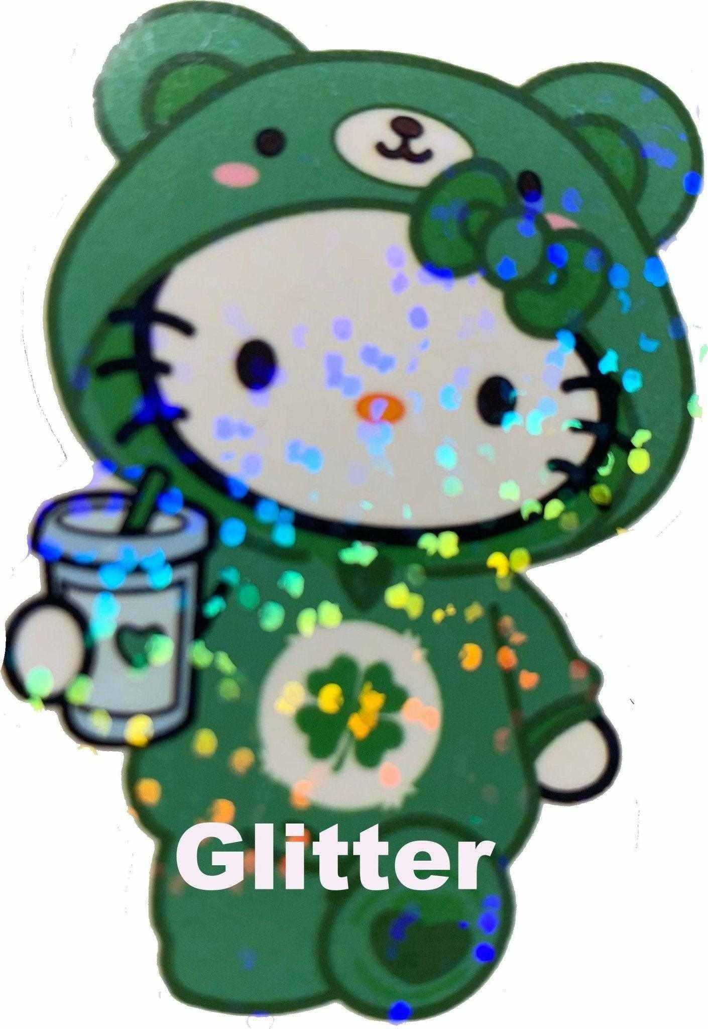 Leopard Print Kawaii Kitty Sticker | Anime Sticker - Imagine With Aloha