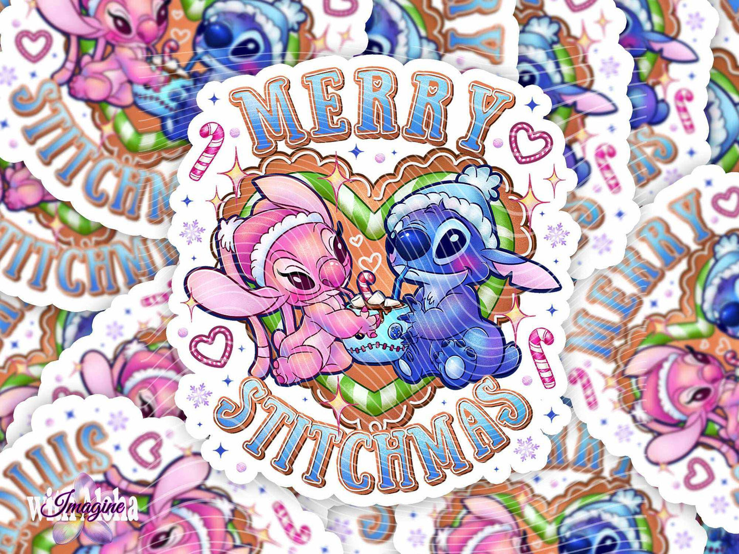 "Merry Stitchmas" Sticker – Cute and Festive Holiday Vinyl Sticker - Imagine With Aloha