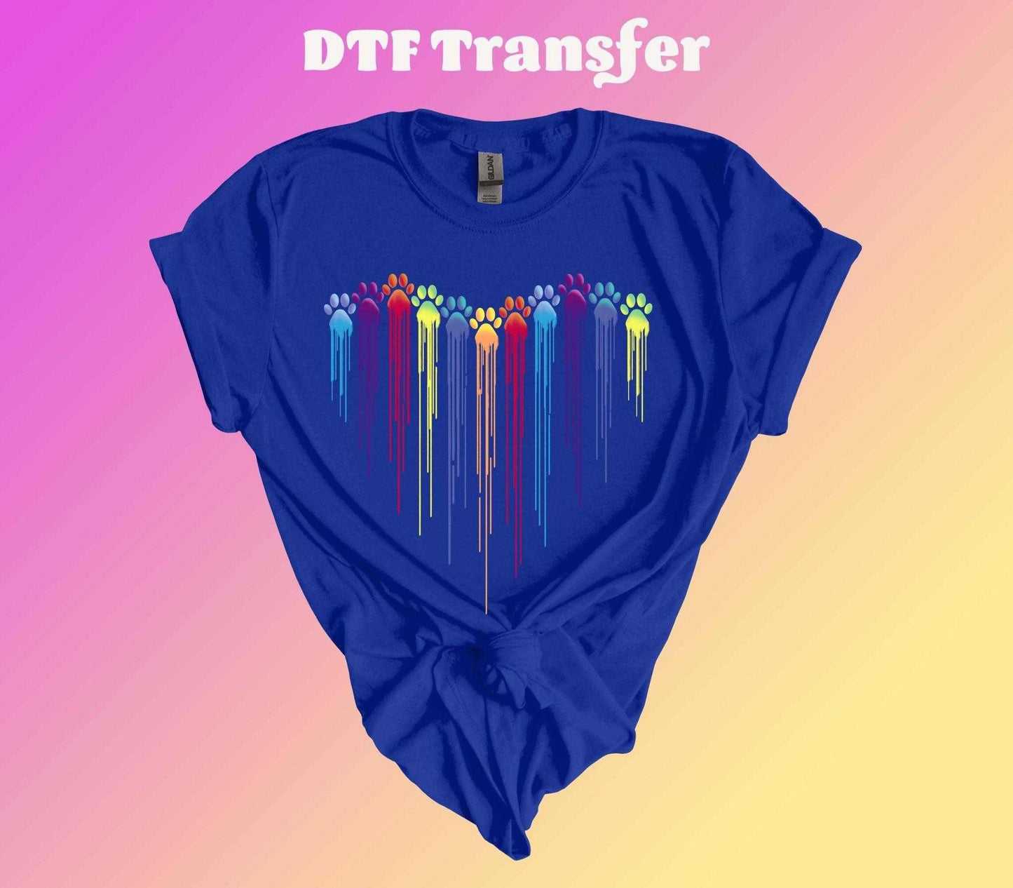Multi-Colored Paw Heart DTF Transfer - Imagine With Aloha