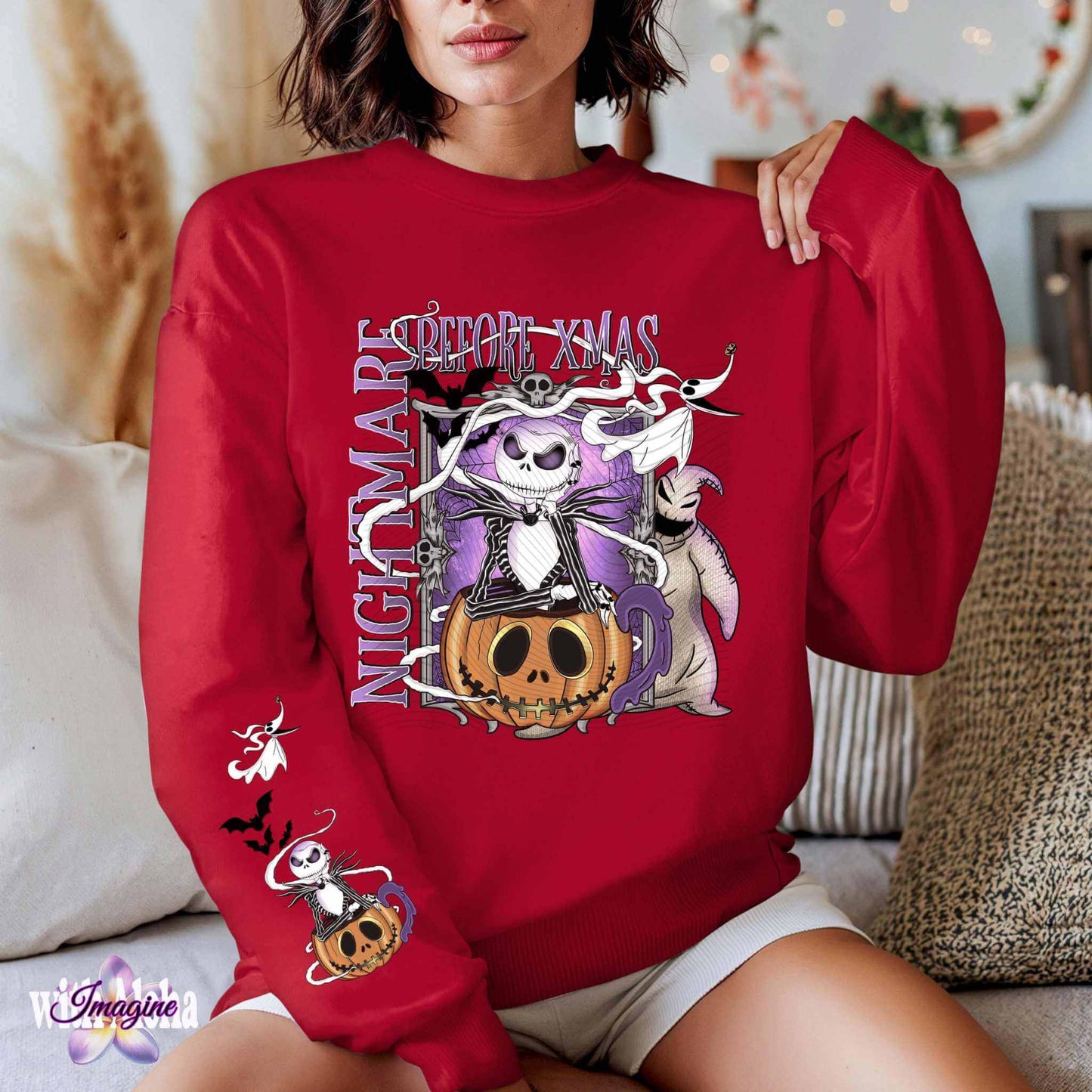 Nightmare Xmas Long Sleeve Shirt - Spooky & Festive Halloween/Christmas Pullover - Imagine With Aloha