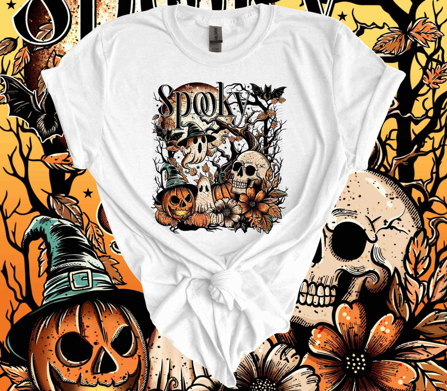 Spooky Skulls Halloween 100% Cotton T-Shirt - Imagine With Aloha