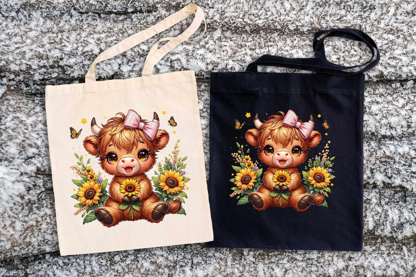 Sunflower Highland Cow DTF Transfer - Imagine With Aloha