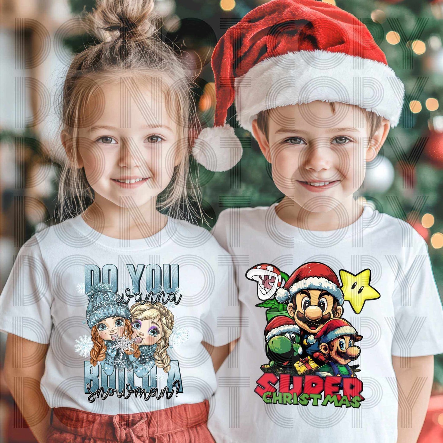 Super Christmas DTF Transfer - Festive Gamer Design for Shirts, Hoodies & DIY Crafts - Imagine With Aloha