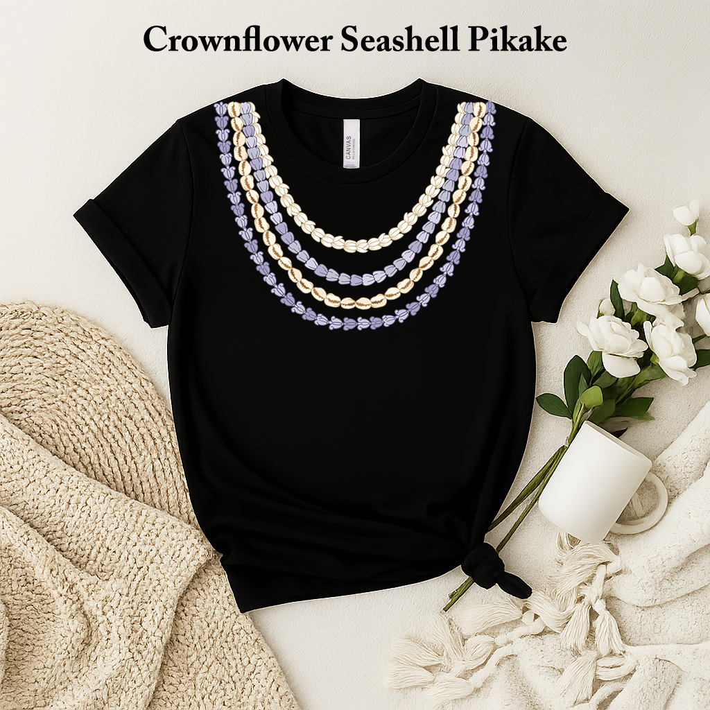 🌊 Crown flower Seashell Pikake Lei T-Shirt