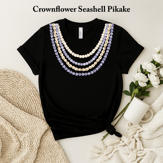 🌊 Crown flower Seashell Pikake Lei T-Shirt