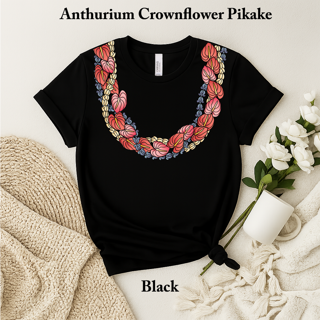 Anthurium Crownflower Pikake Lei T-Shirt