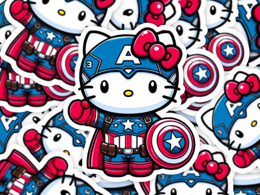 Captain Kawaii Kitty Sticker