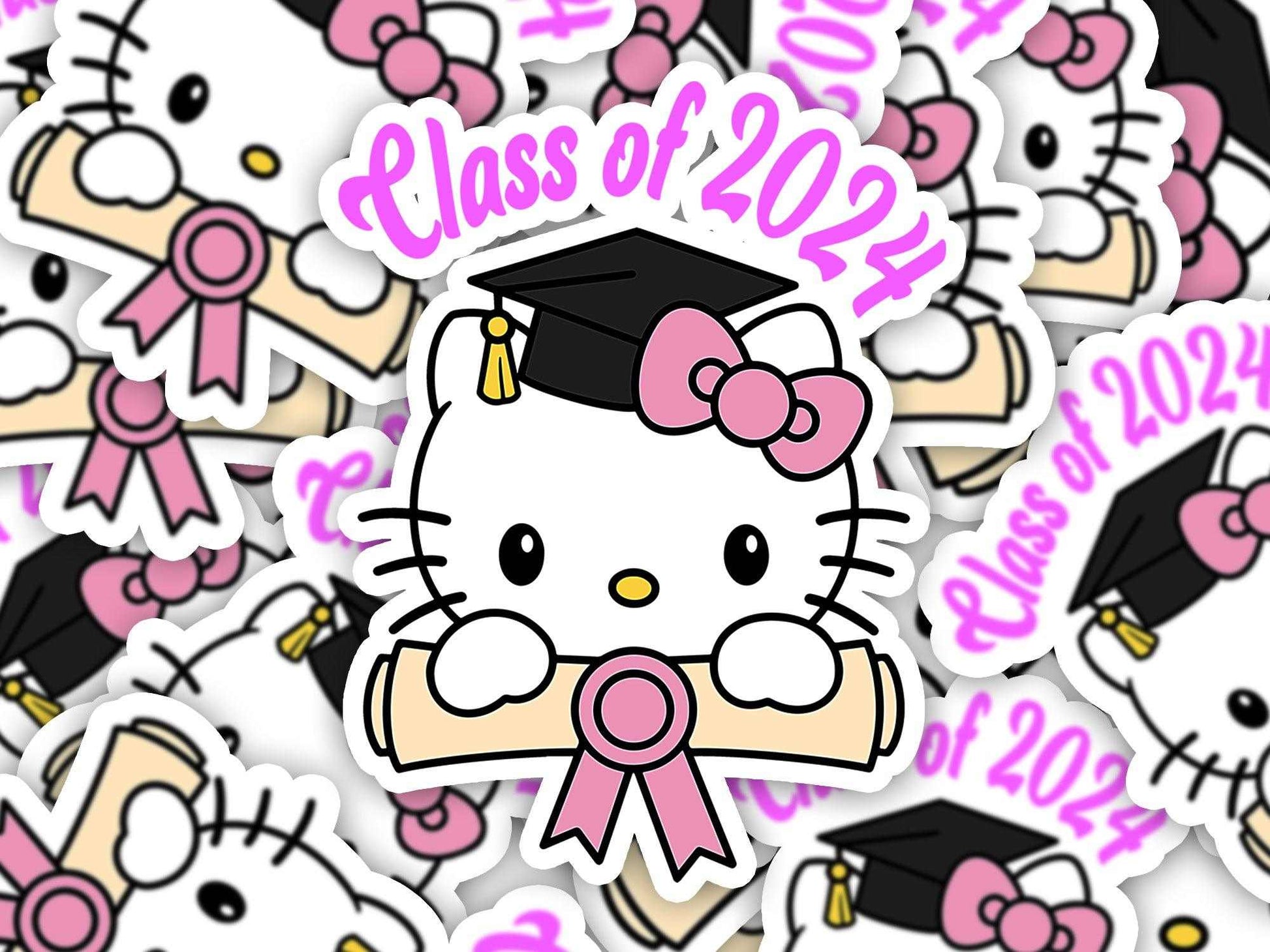 Hello Kitty Class of 2024 Graduation Stickers - Imagine With Aloha