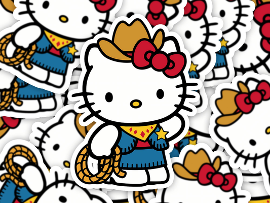 Cowgirl Hello Kitty Sticker 1