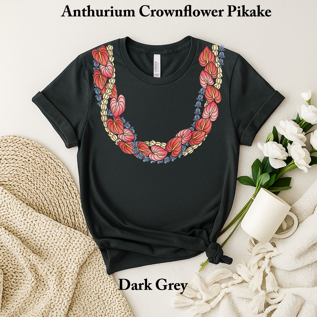 Anthurium Crownflower Pikake Lei T-Shirt
