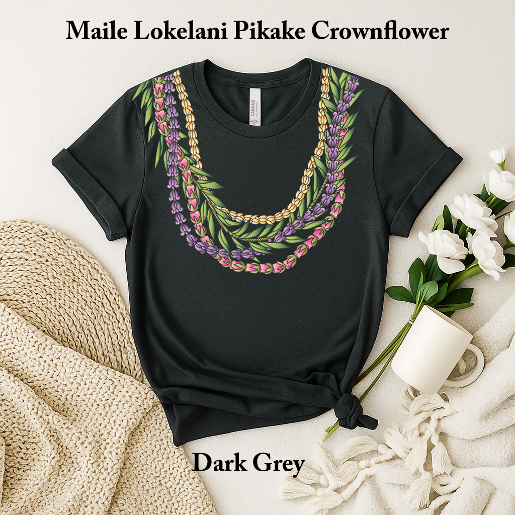 Maile Lokelani Pikake Crown Flower Lei T-Shirt