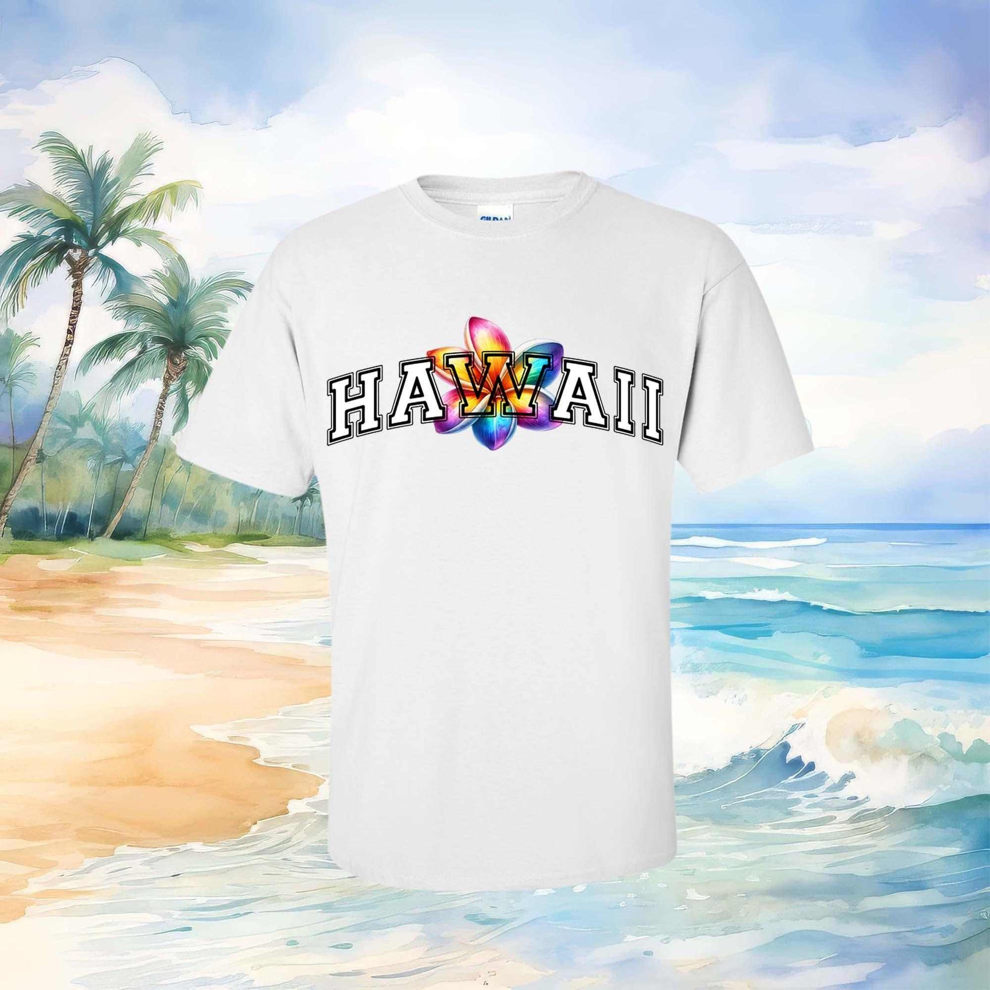 Hawaii Rainbow Plumeria T-Shirt - Imagine With Aloha