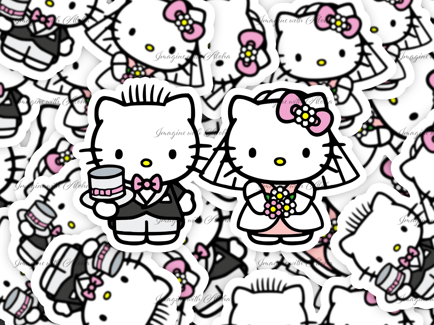 Hello Kitty and Daniel, Bride and Groom Sticker